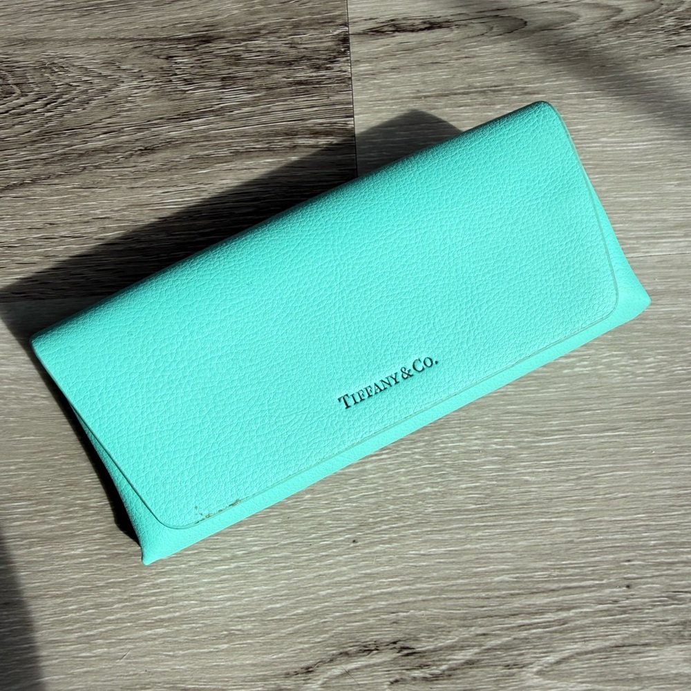 Tiffany & Co. Glasses Case and Wipe Cloth, Aqua Blue - Picture 3 of 17